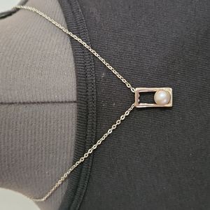 Pearls Only Geometric Pendant Necklace